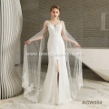 Champagne Lace elegant wedding dress Sleeves